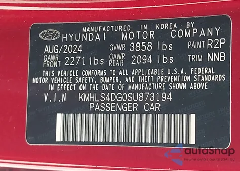 2025 Hyundai Elantra Sel Convenience from USA, damaged, VIN KMHLS4DG0SU873194